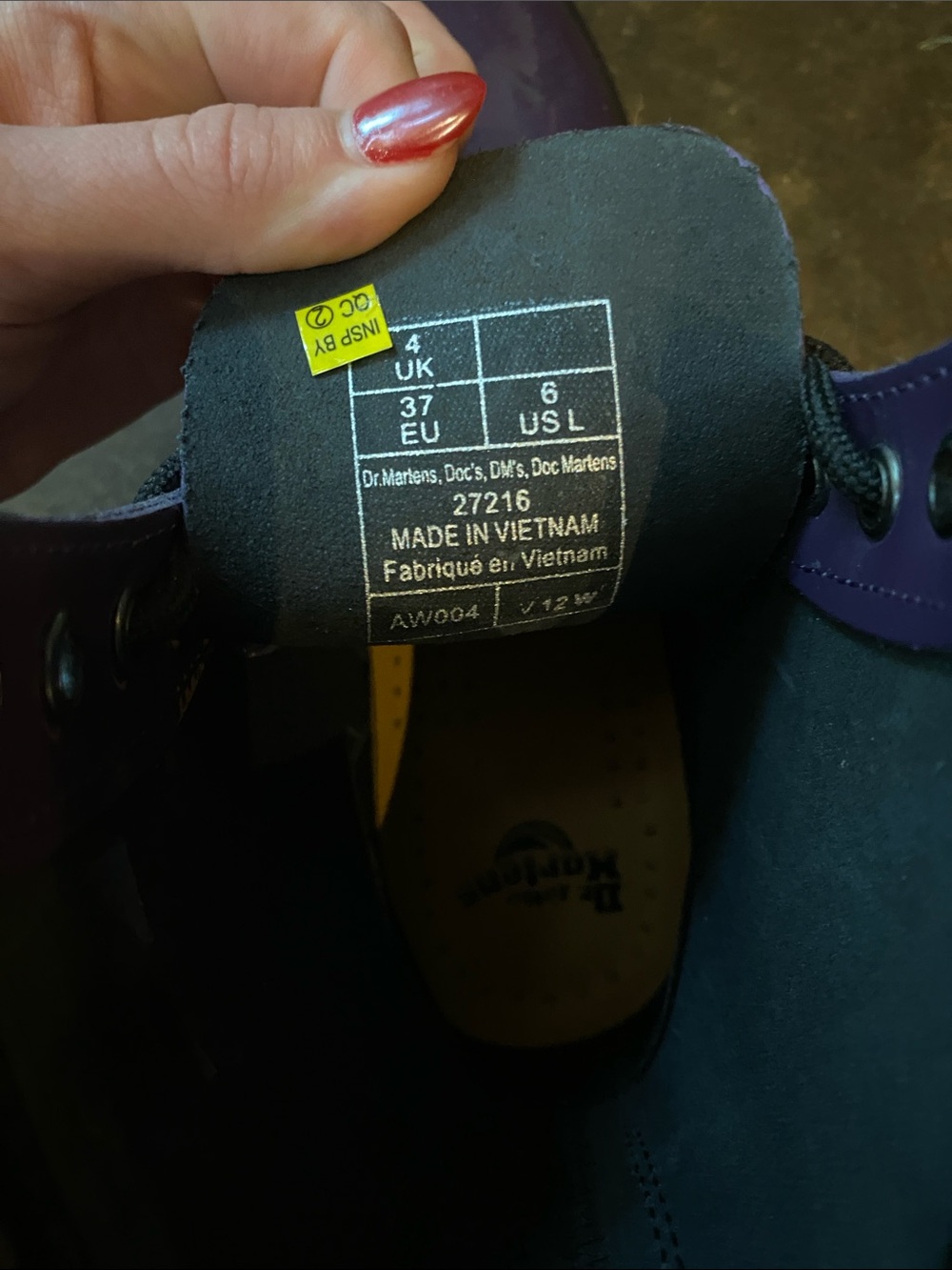 Dr. Martens Purple Patent Lace-Up Combat Boots - Picture 2 of 5